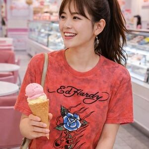 Ed Hardy‎ Rose Crop Shirt New